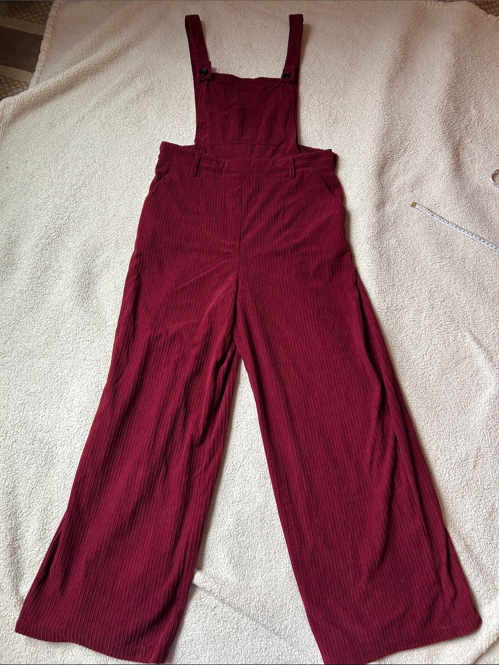 Cider Wide-Leg Burgundy Corduroy Overalls - Women's Jumpsuit